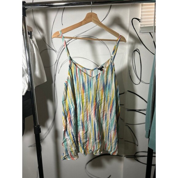Torrid Multicolored Stripe Spaghetti Strap Tank - Picture 1 of 6